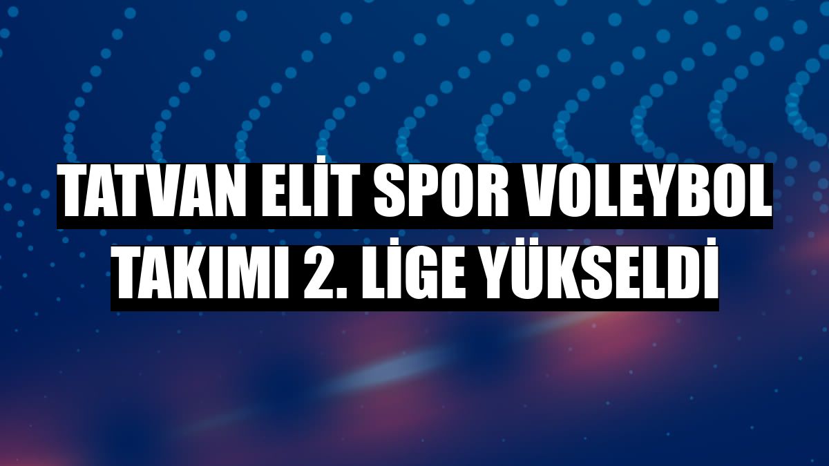 Tatvan Elit Spor Voleybol Takımı 2. Lige yükseldi