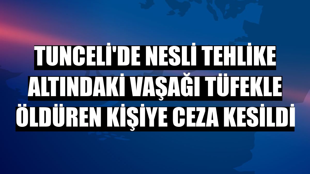 Tunceli'de nesli tehlike altındaki vaşağı tüfekle öldüren kişiye ceza kesildi