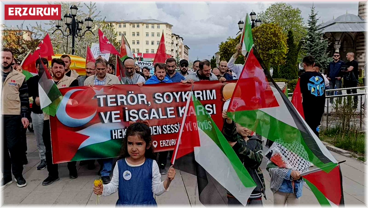 Erzurum'da hekimler ve sağlıkçılar Filistin için 'sessiz yürüyüş' yaptı
