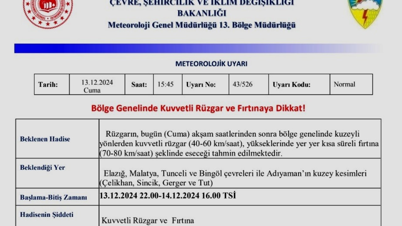 Meteorolojiden 5 il için fırtına uyarısı