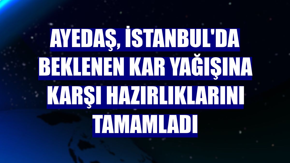 AYEDAŞ, İstanbul'da beklenen kar yağışına karşı hazırlıklarını tamamladı