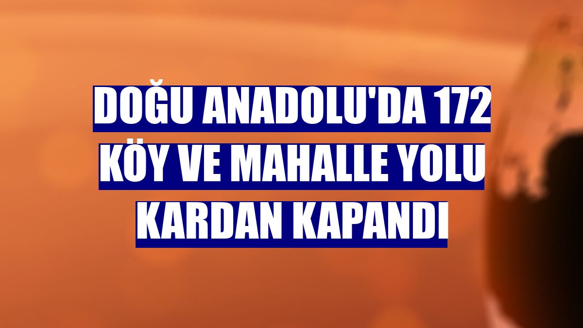 Doğu Anadolu'da 172 köy ve mahalle yolu kardan kapandı