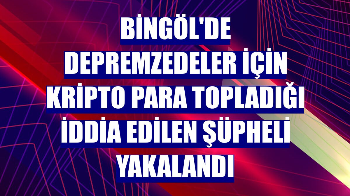 Bingöl'de depremzedeler için kripto para topladığı iddia edilen şüpheli yakalandı