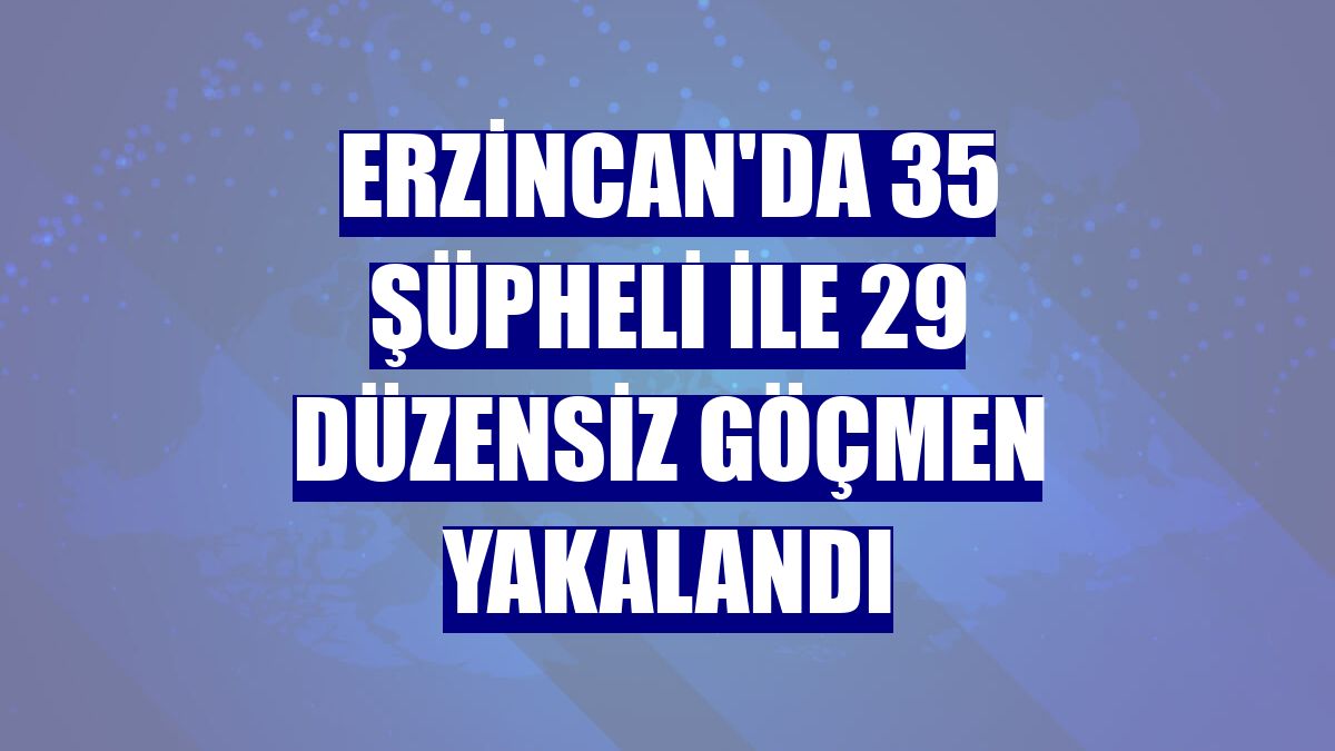 Erzincan'da 35 şüpheli ile 29 düzensiz göçmen yakalandı