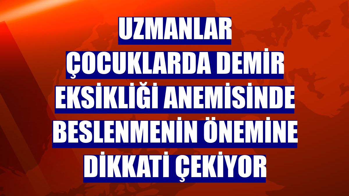 Uzmanlar çocuklarda demir eksikliği anemisinde beslenmenin önemine dikkati çekiyor