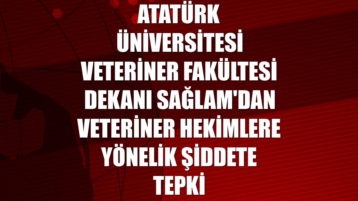 Atatürk Üniversitesi Veteriner Fakültesi Dekanı Sağlam'dan veteriner hekimlere yönelik şiddete tepki