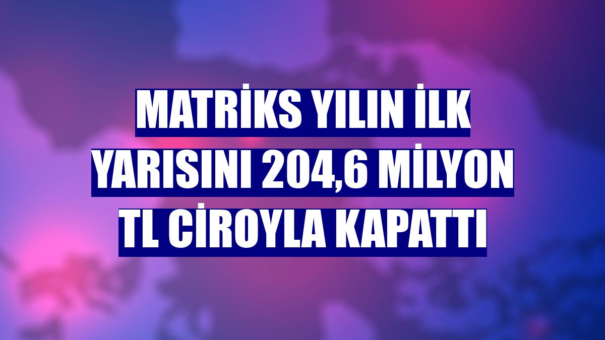 Matriks yılın ilk yarısını 204,6 milyon TL ciroyla kapattı