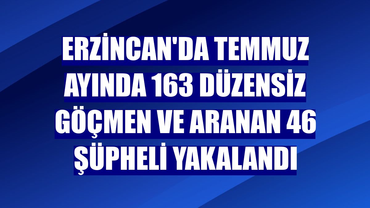 Erzincan'da temmuz ayında 163 düzensiz göçmen ve aranan 46 şüpheli yakalandı