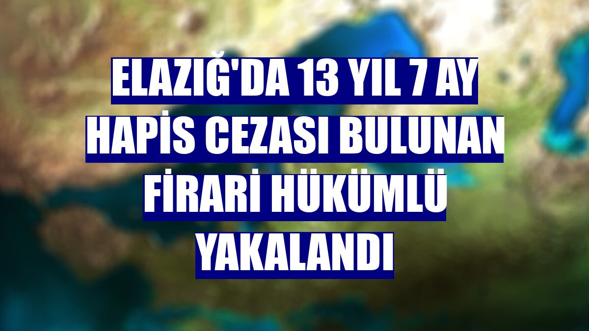 Elazığ'da 13 yıl 7 ay hapis cezası bulunan firari hükümlü yakalandı