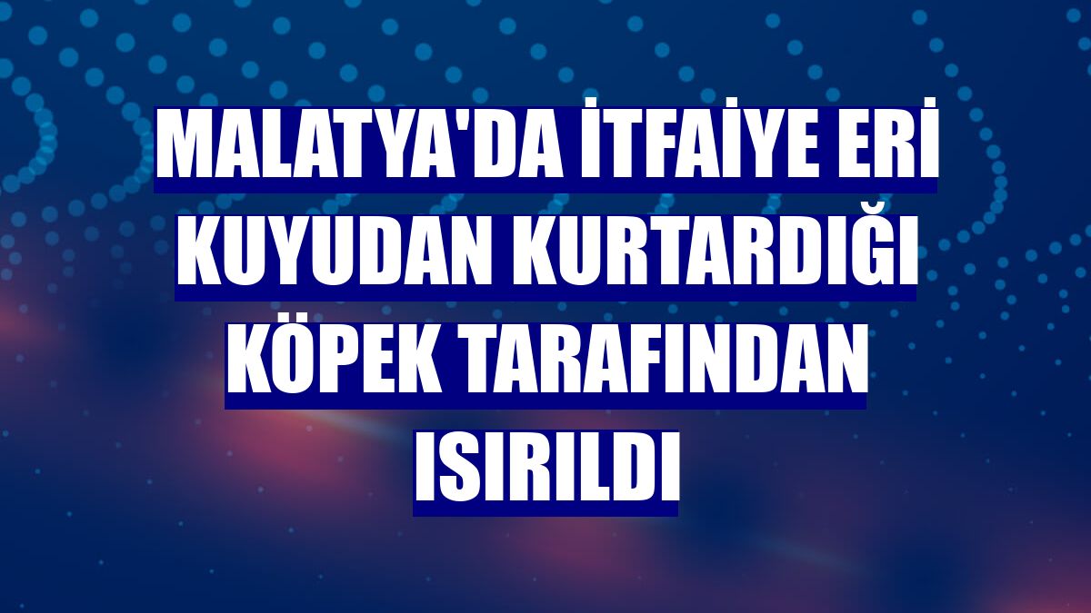 Malatya'da itfaiye eri kuyudan kurtardığı köpek tarafından ısırıldı