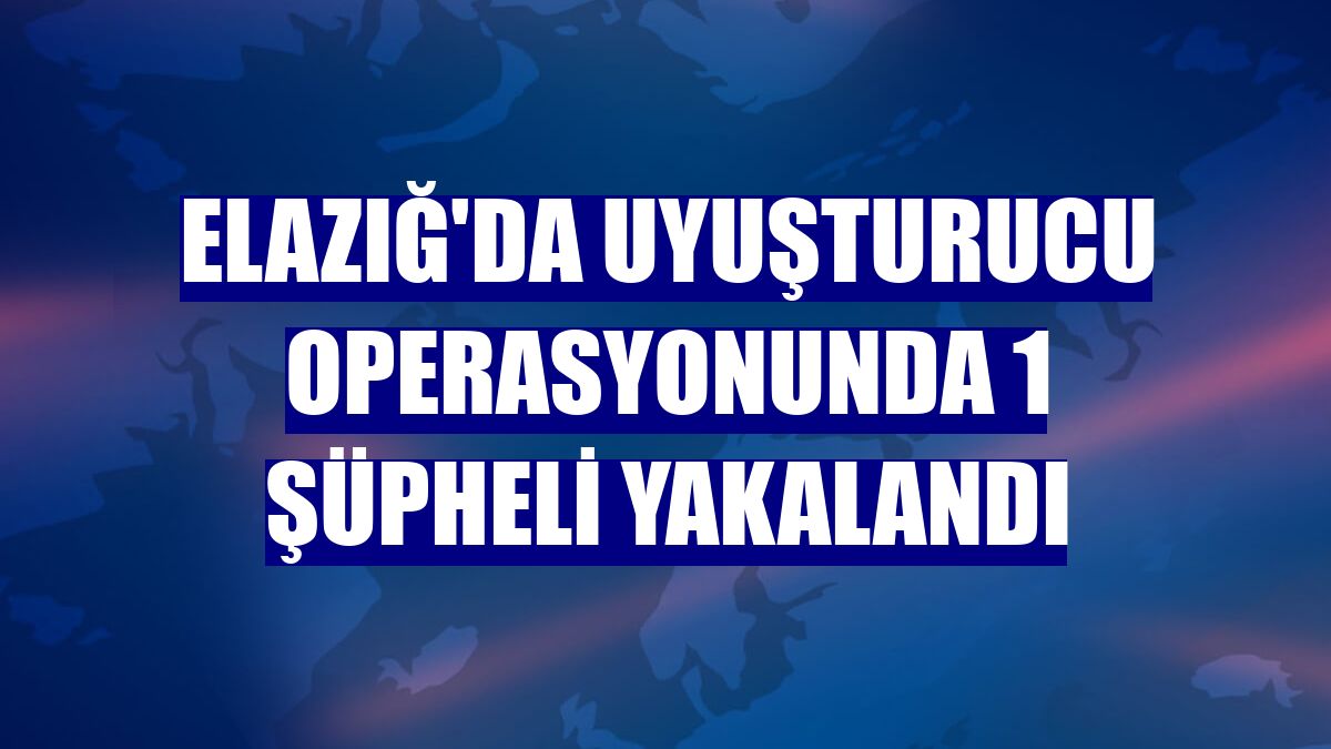 Elazığ'da uyuşturucu operasyonunda 1 şüpheli yakalandı