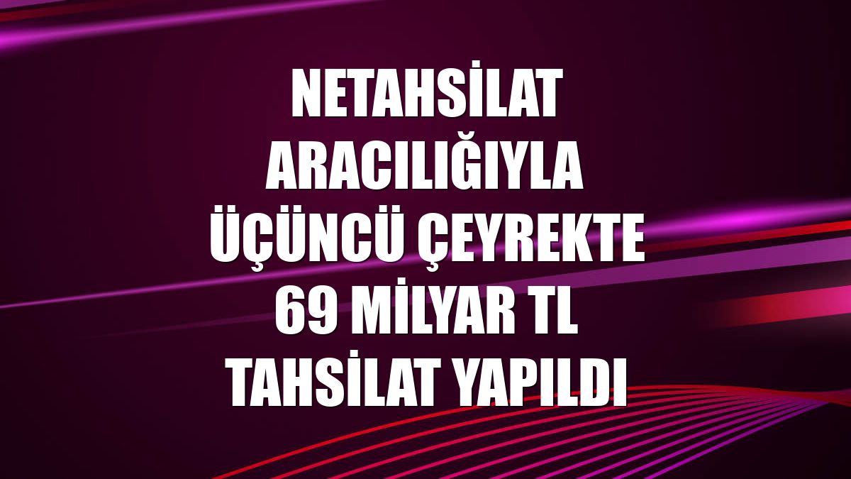 Netahsilat aracılığıyla üçüncü çeyrekte 69 milyar TL tahsilat yapıldı