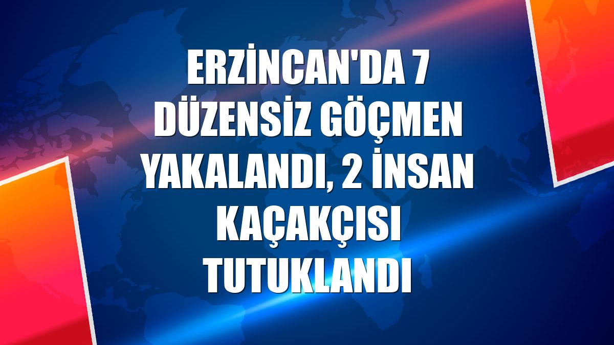 Erzincan'da 7 düzensiz göçmen yakalandı, 2 insan kaçakçısı tutuklandı