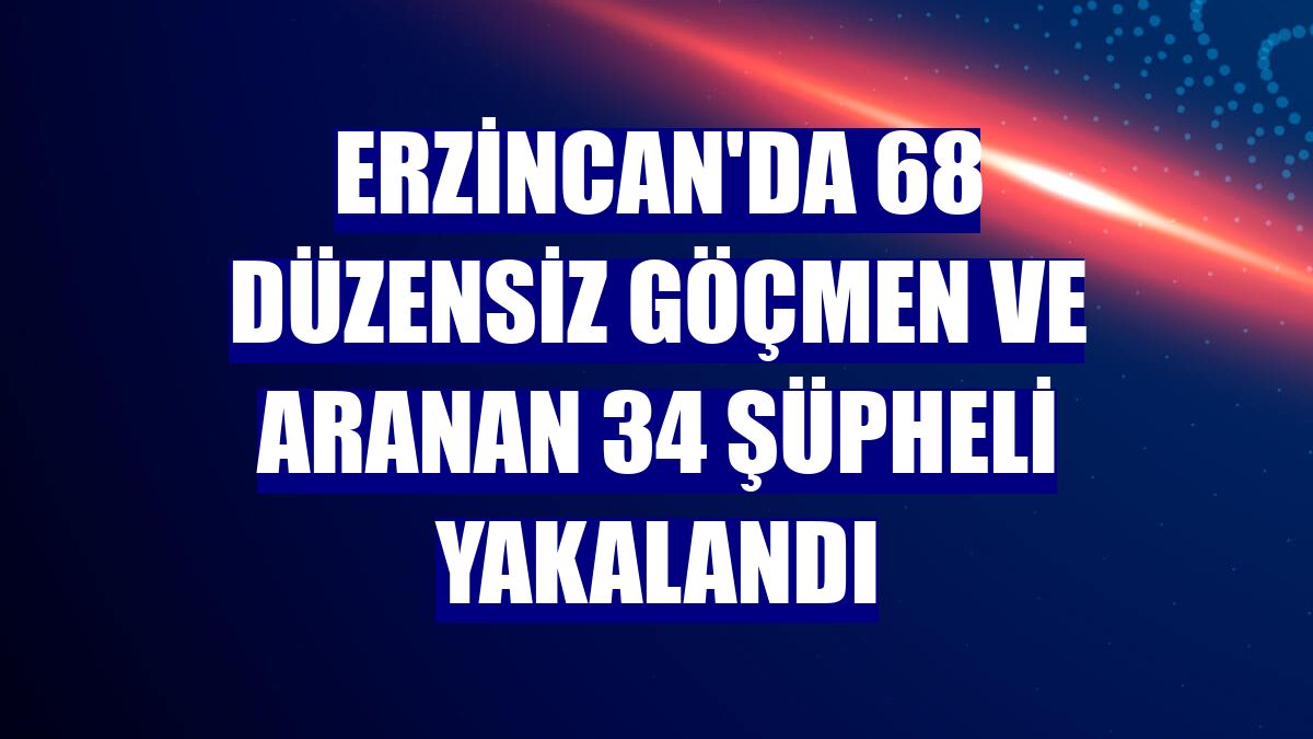 Erzincan'da 68 düzensiz göçmen ve aranan 34 şüpheli yakalandı