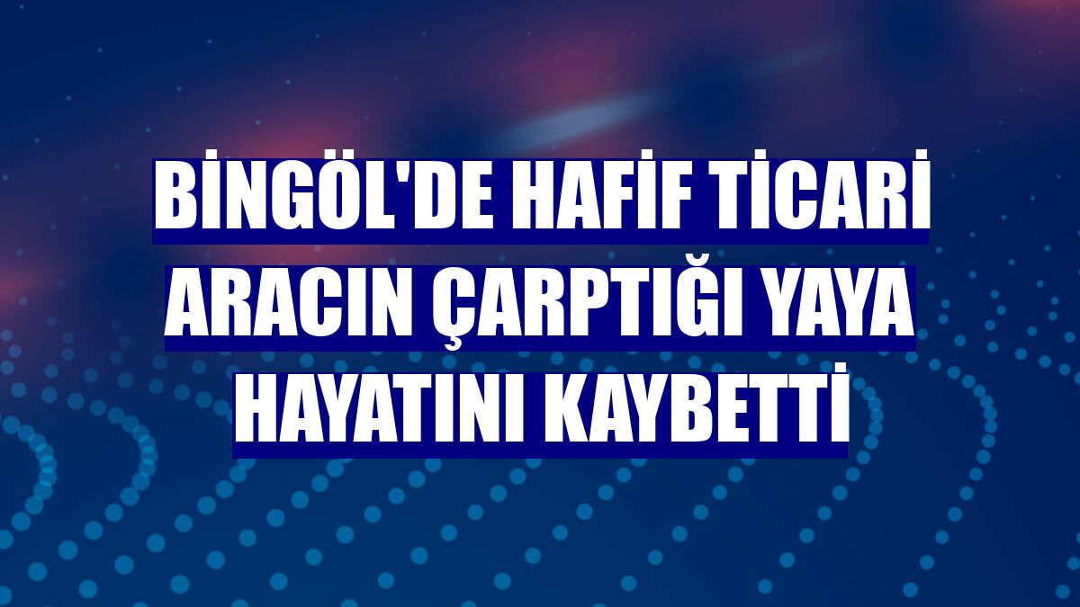 Bingöl'de hafif ticari aracın çarptığı yaya hayatını kaybetti