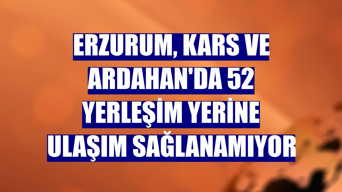 Erzurum, Kars ve Ardahan'da 52 yerleşim yerine ulaşım sağlanamıyor