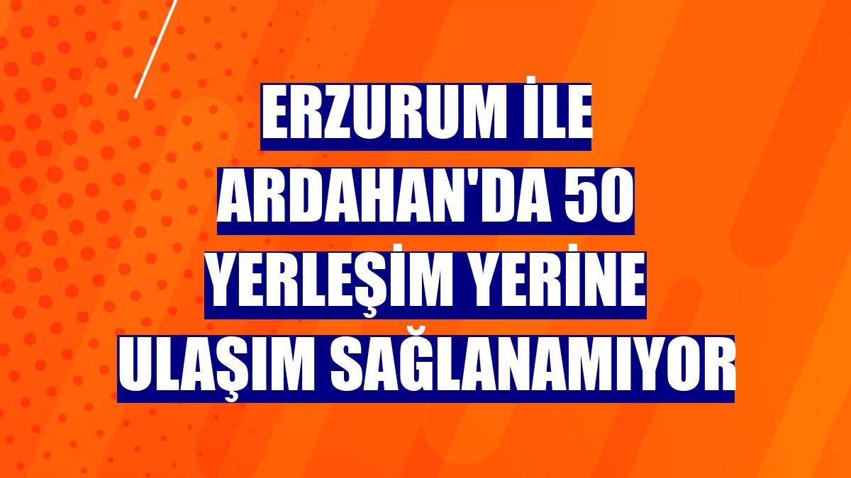 Erzurum ile Ardahan'da 50 yerleşim yerine ulaşım sağlanamıyor