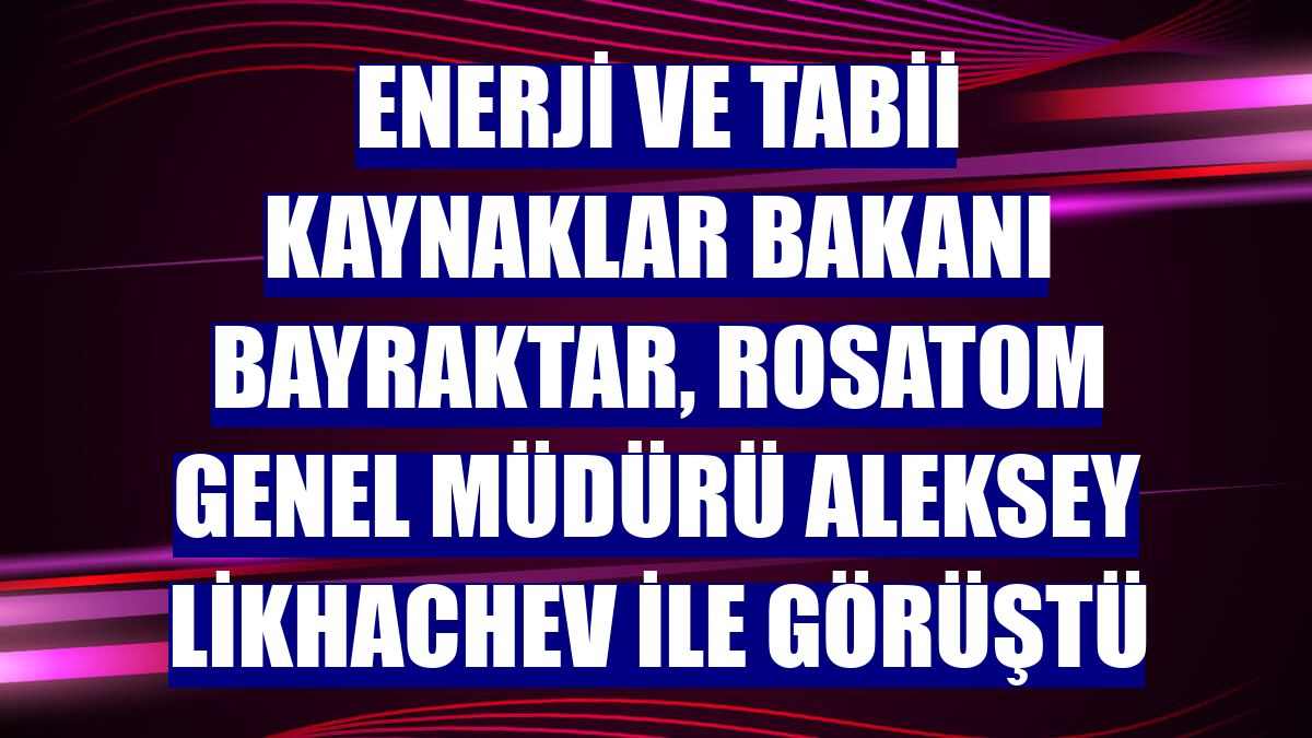 Enerji ve Tabii Kaynaklar Bakanı Bayraktar, Rosatom Genel Müdürü Aleksey Likhachev ile görüştü