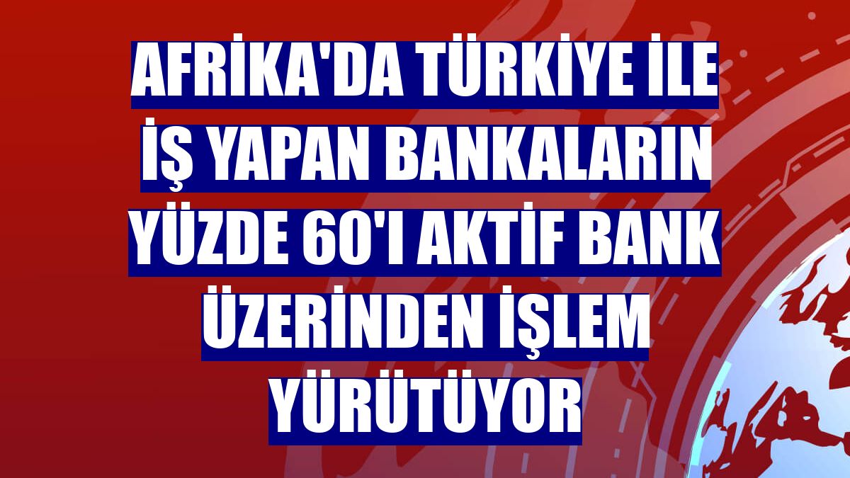 Afrika'da Türkiye ile iş yapan bankaların yüzde 60'ı Aktif Bank üzerinden işlem yürütüyor