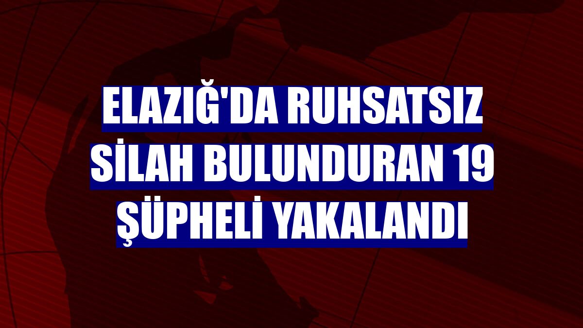 Elazığ'da ruhsatsız silah bulunduran 19 şüpheli yakalandı