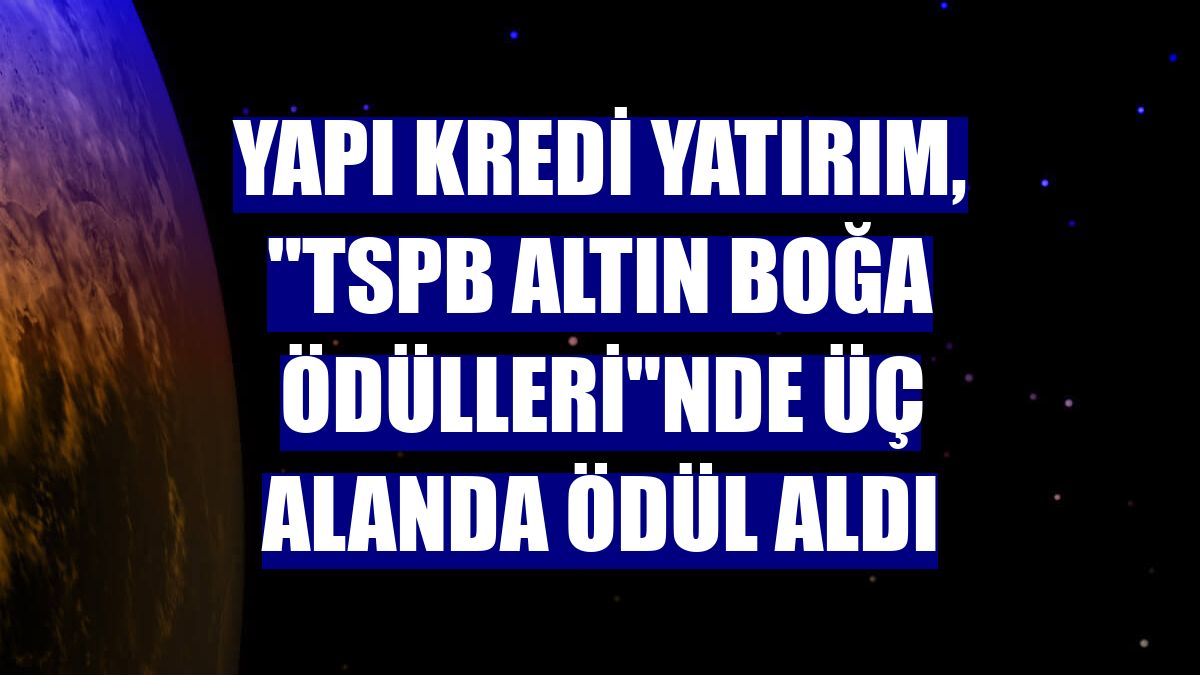 Yapı Kredi Yatırım, 'TSPB Altın Boğa Ödülleri'nde üç alanda ödül aldı