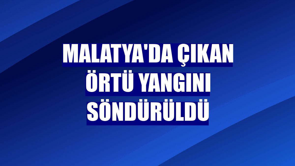 Malatya'da çıkan örtü yangını söndürüldü