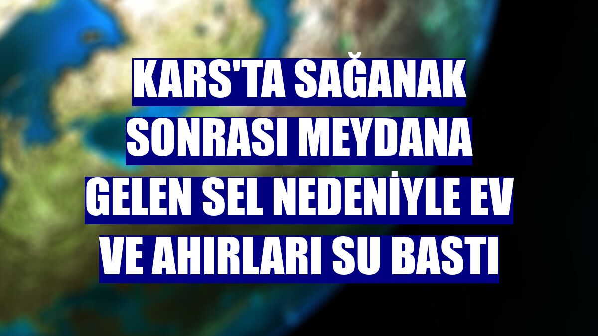 Kars'ta sağanak sonrası meydana gelen sel nedeniyle ev ve ahırları su bastı