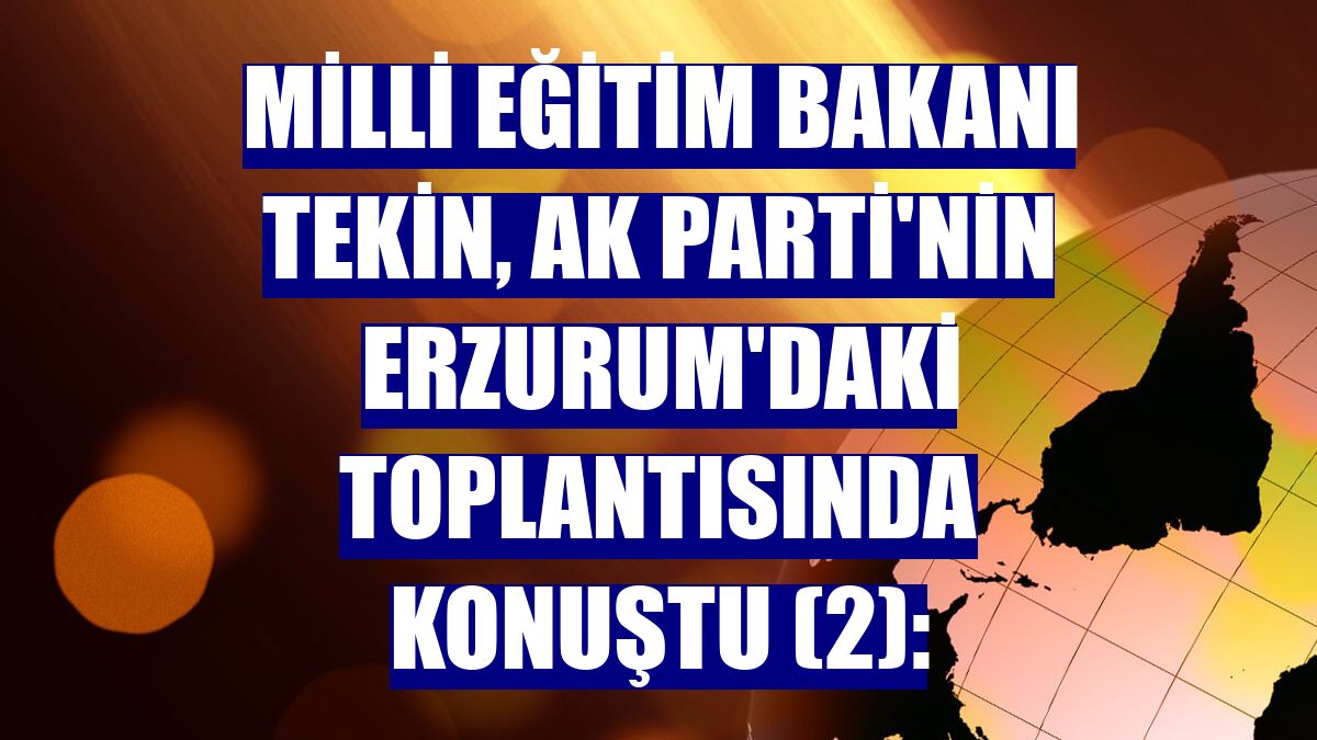 Milli Eğitim Bakanı Tekin, AK Parti'nin Erzurum'daki toplantısında konuştu (2):