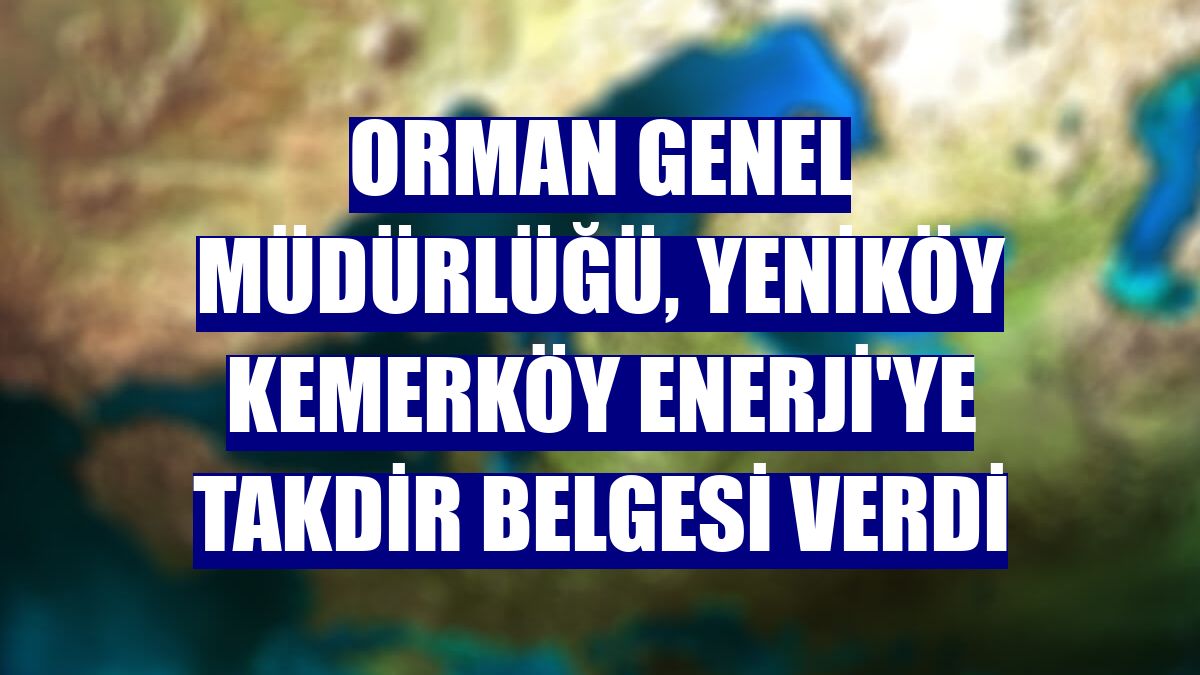 Orman Genel Müdürlüğü, Yeniköy Kemerköy Enerji'ye takdir belgesi verdi