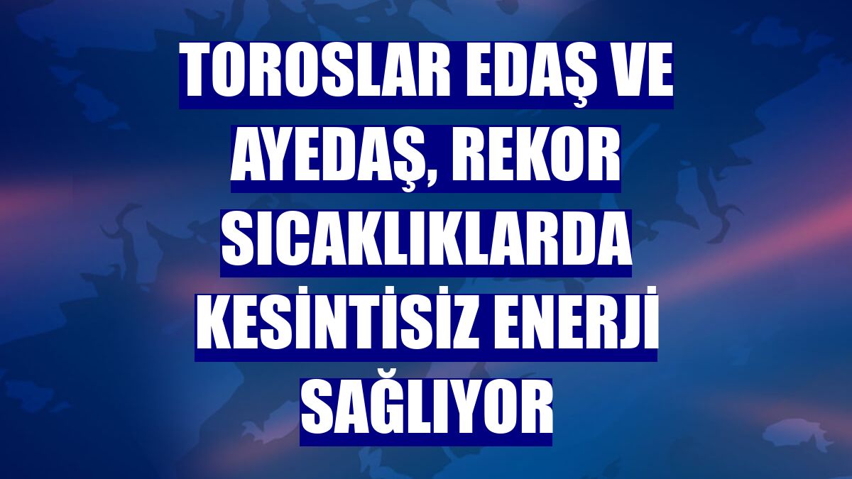 Toroslar EDAŞ ve AYEDAŞ, rekor sıcaklıklarda kesintisiz enerji sağlıyor