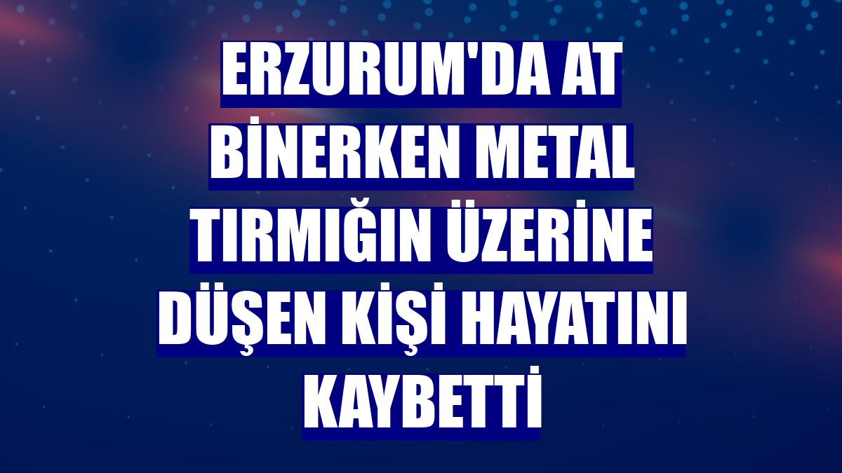 Erzurum'da at binerken metal tırmığın üzerine düşen kişi hayatını kaybetti