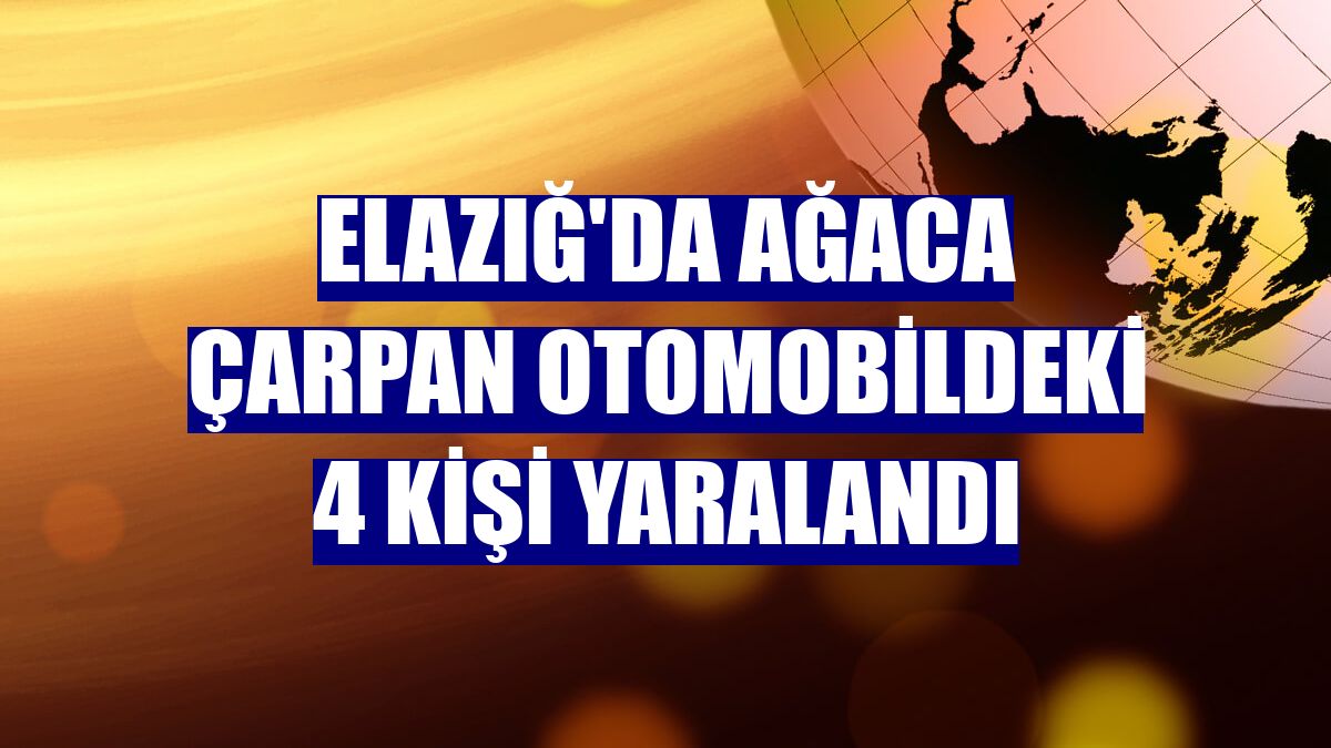 Elazığ'da ağaca çarpan otomobildeki 4 kişi yaralandı