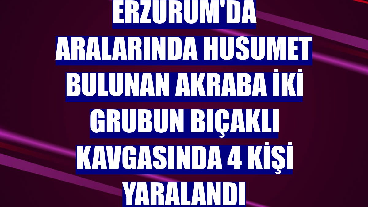 Erzurum'da aralarında husumet bulunan akraba iki grubun bıçaklı kavgasında 4 kişi yaralandı