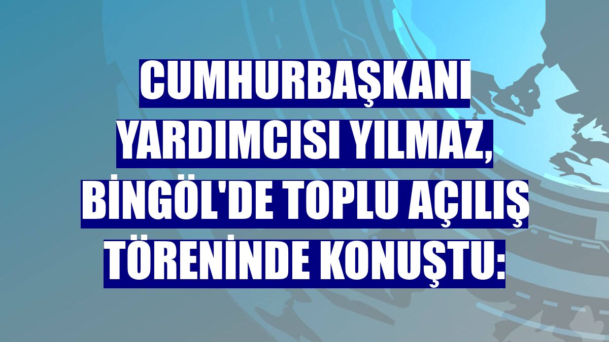 Cumhurbaşkanı Yardımcısı Yılmaz, Bingöl'de toplu açılış töreninde konuştu: