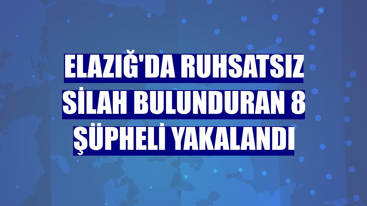 Elazığ'da ruhsatsız silah bulunduran 8 şüpheli yakalandı