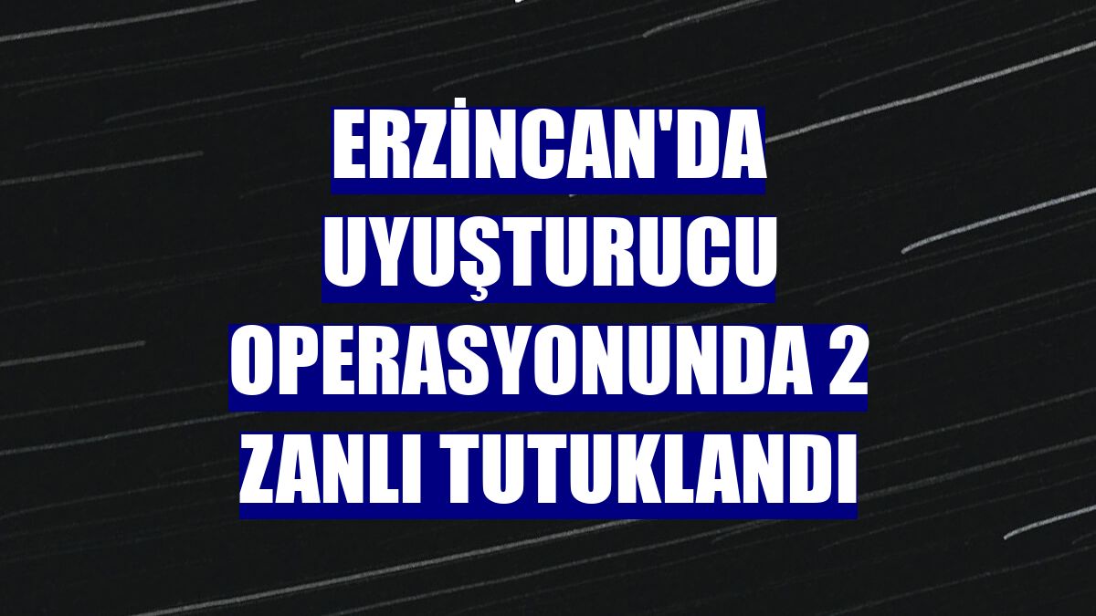 Erzincan'da uyuşturucu operasyonunda 2 zanlı tutuklandı