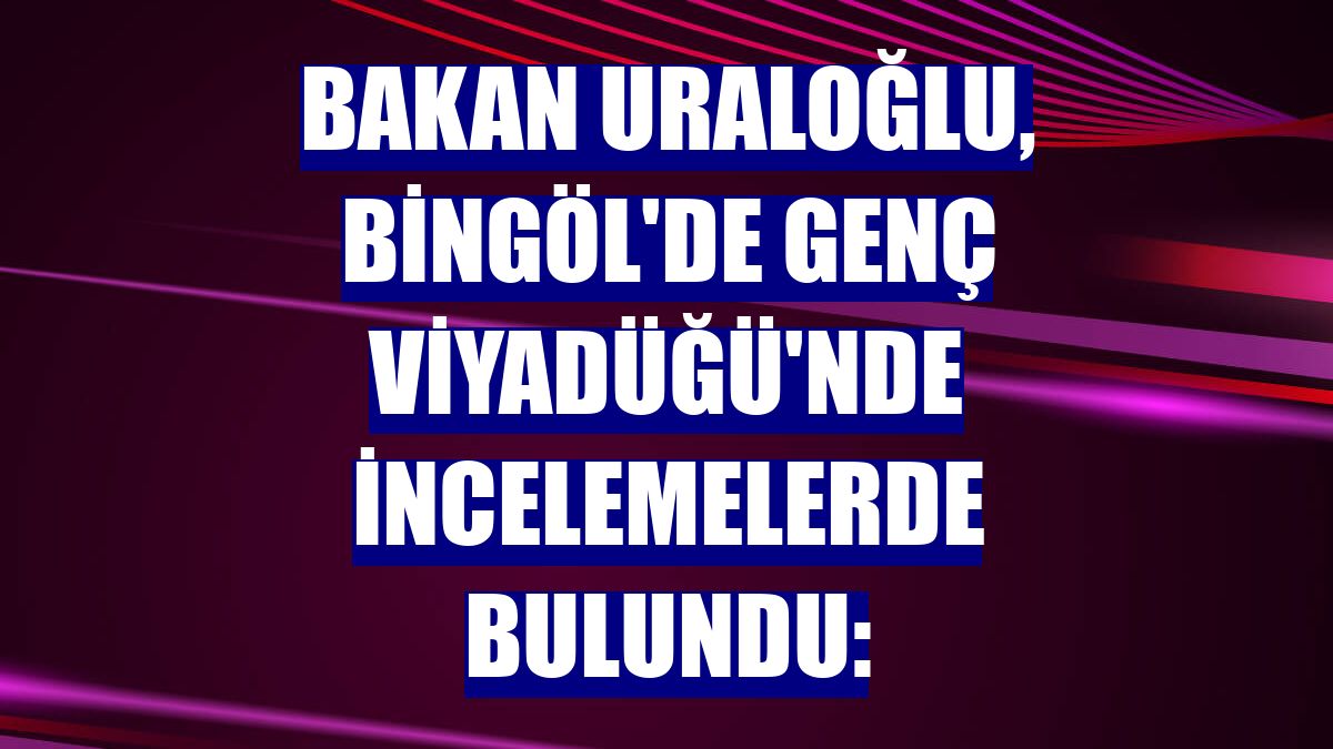 Bakan Uraloğlu, Bingöl'de Genç Viyadüğü'nde incelemelerde bulundu: