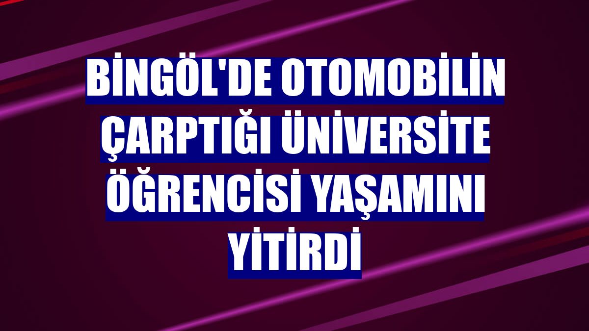 Bingöl'de otomobilin çarptığı üniversite öğrencisi yaşamını yitirdi