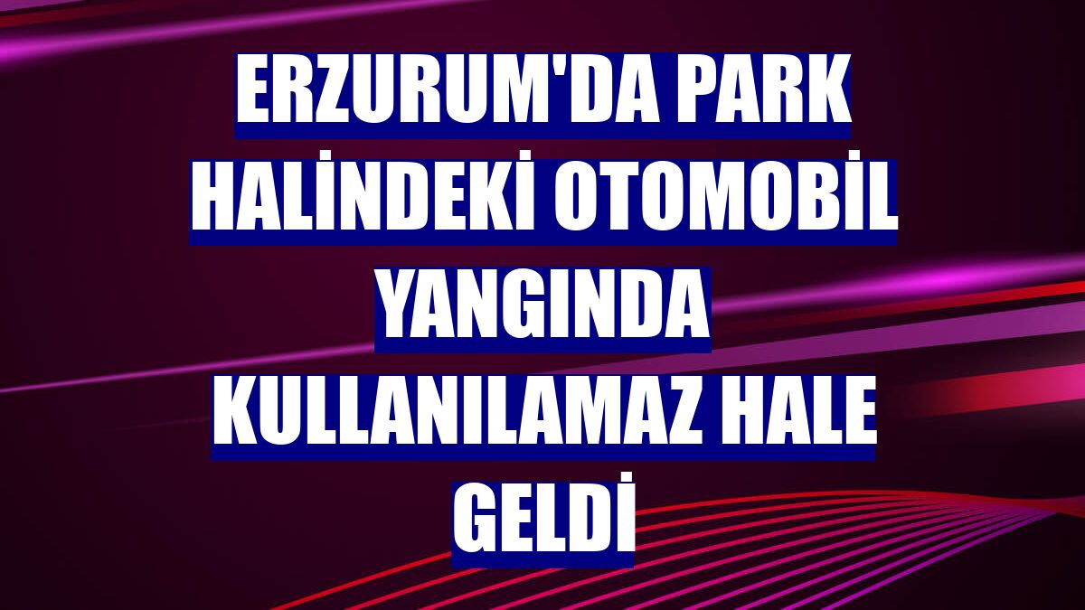 Erzurum'da park halindeki otomobil yangında kullanılamaz hale geldi