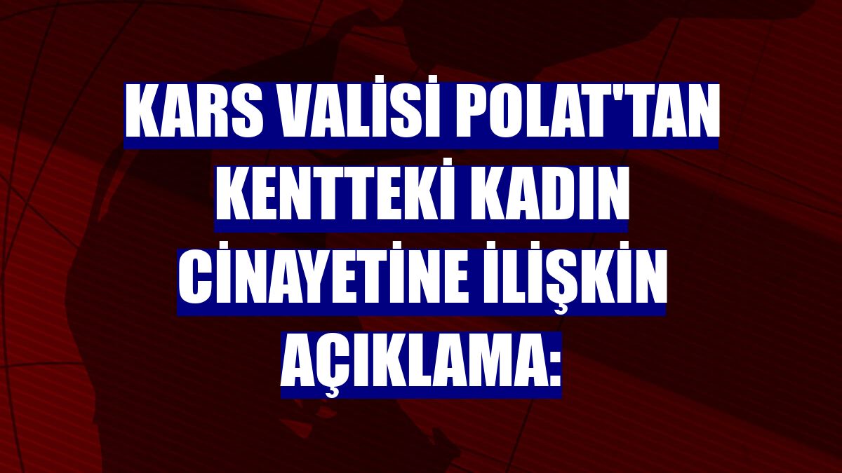 Kars Valisi Polat'tan kentteki kadın cinayetine ilişkin açıklama: