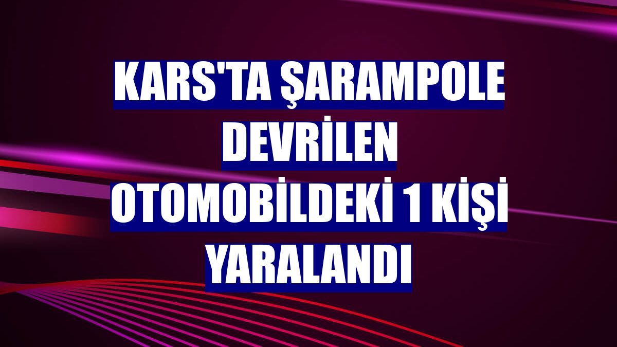 Kars'ta şarampole devrilen otomobildeki 1 kişi yaralandı