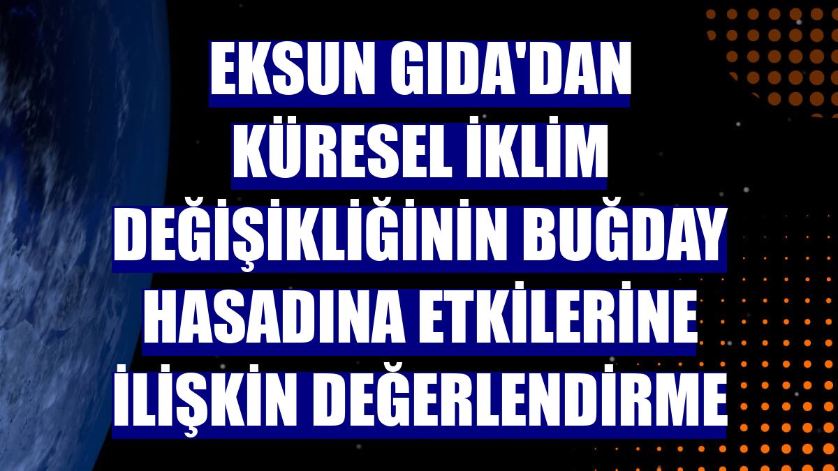 Eksun Gıda'dan küresel iklim değişikliğinin buğday hasadına etkilerine ilişkin değerlendirme