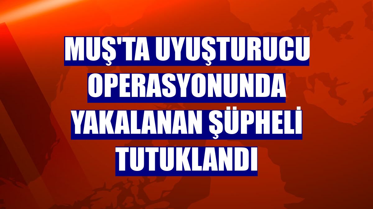 Muş'ta uyuşturucu operasyonunda yakalanan şüpheli tutuklandı