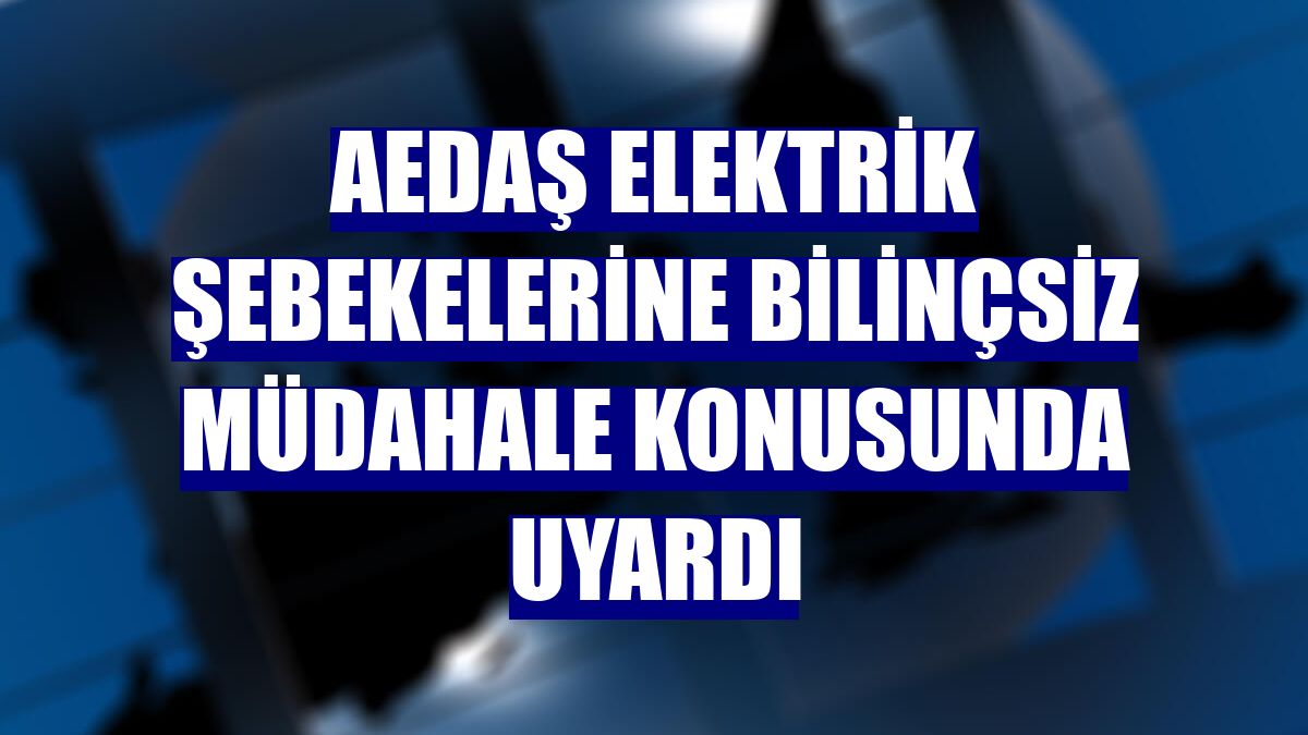 AEDAŞ elektrik şebekelerine bilinçsiz müdahale konusunda uyardı