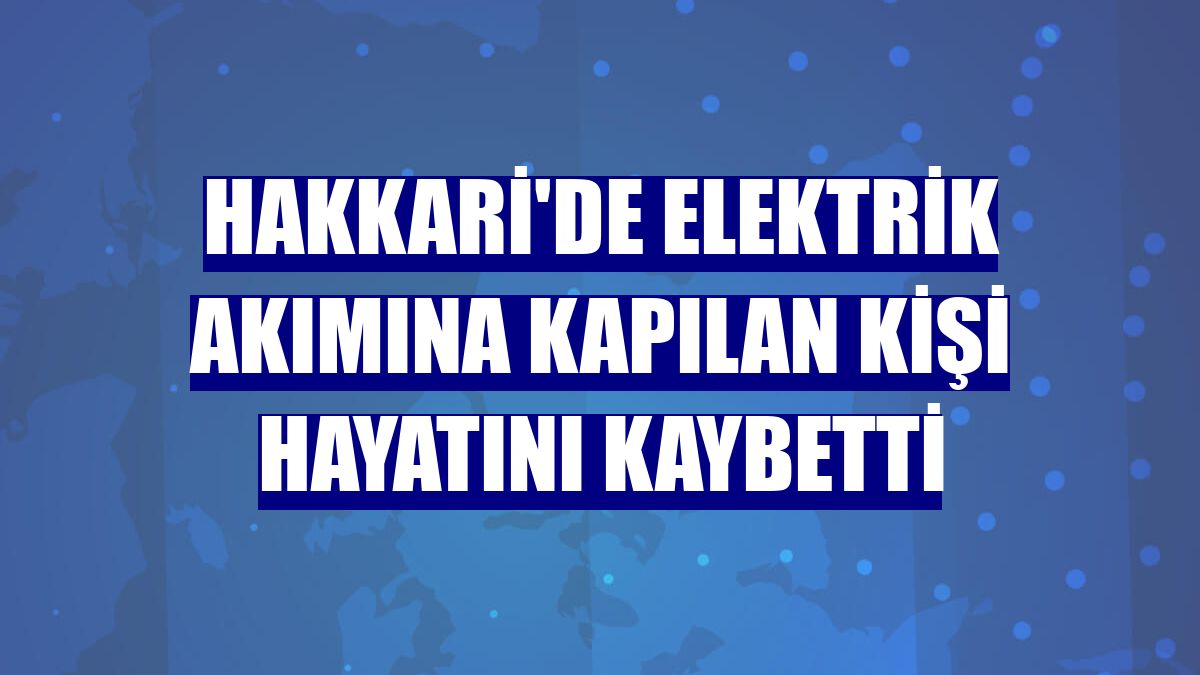 Hakkari'de elektrik akımına kapılan kişi hayatını kaybetti