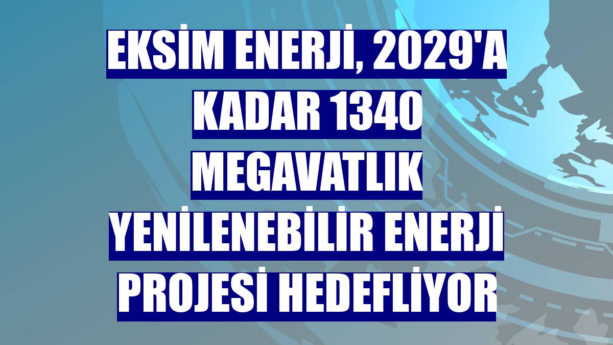 Eksim Enerji, 2029'a kadar 1340 megavatlık yenilenebilir enerji projesi hedefliyor