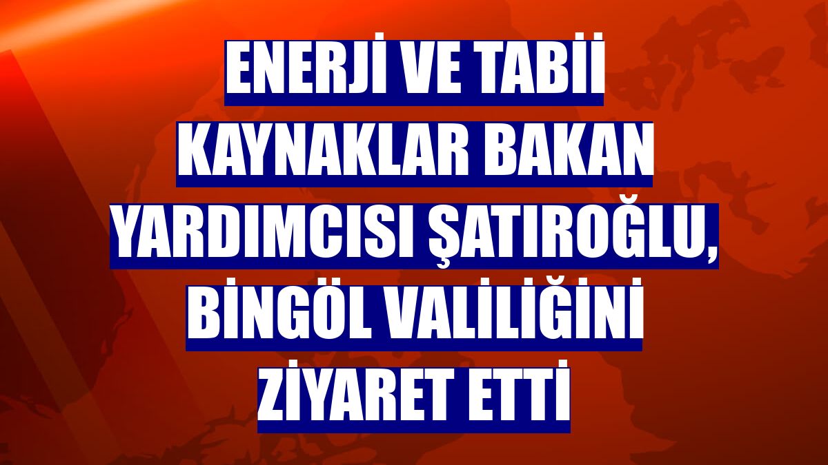 Enerji ve Tabii Kaynaklar Bakan Yardımcısı Şatıroğlu, Bingöl Valiliğini ziyaret etti