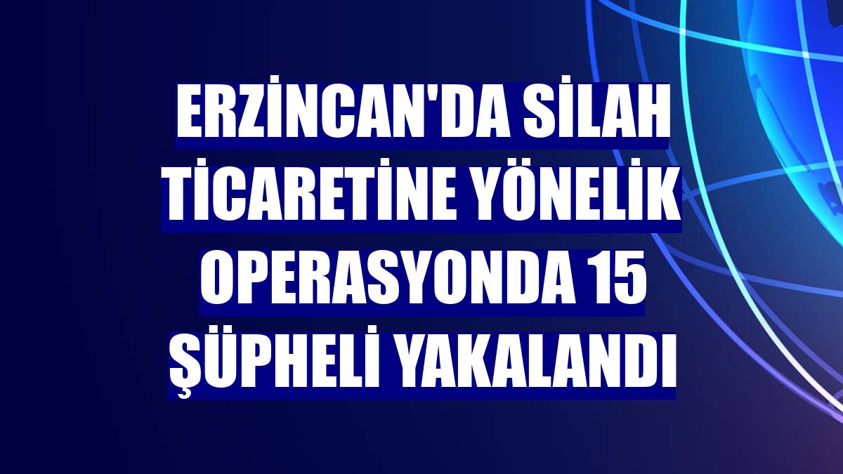 Erzincan'da silah ticaretine yönelik operasyonda 15 şüpheli yakalandı