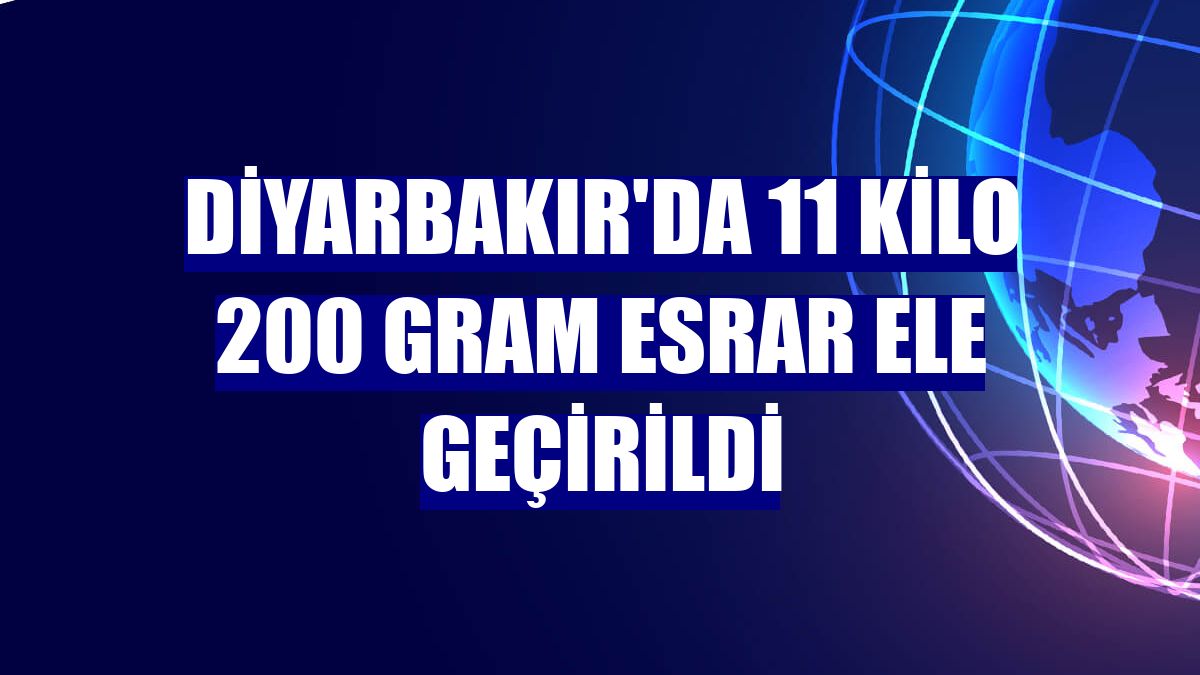 Diyarbakır'da 11 kilo 200 gram esrar ele geçirildi