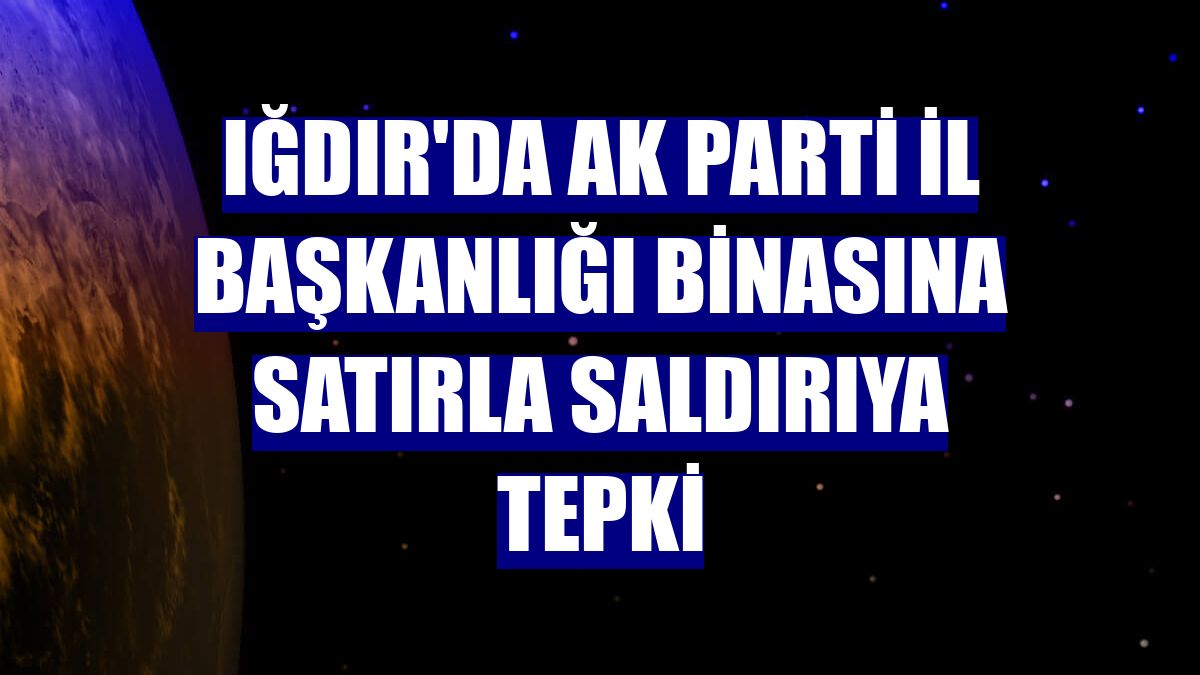 Iğdır'da AK Parti İl Başkanlığı binasına satırla saldırıya tepki